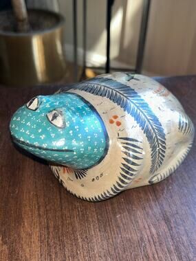 6” Tonala frog figurine Mexican folk art from Jalisco